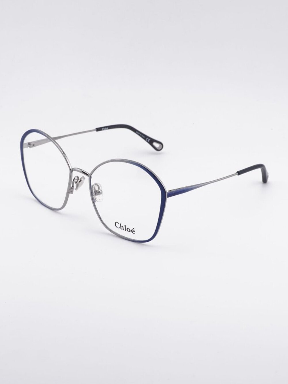 Chloe CH0017OA 001 Eyeglasses Ruthenium / Blue 57mm Butterfly Frame